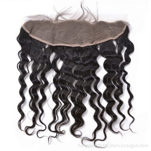 Peruvian Raw Hair Bundle with Lace 13X4 Deep Wave With Frontal